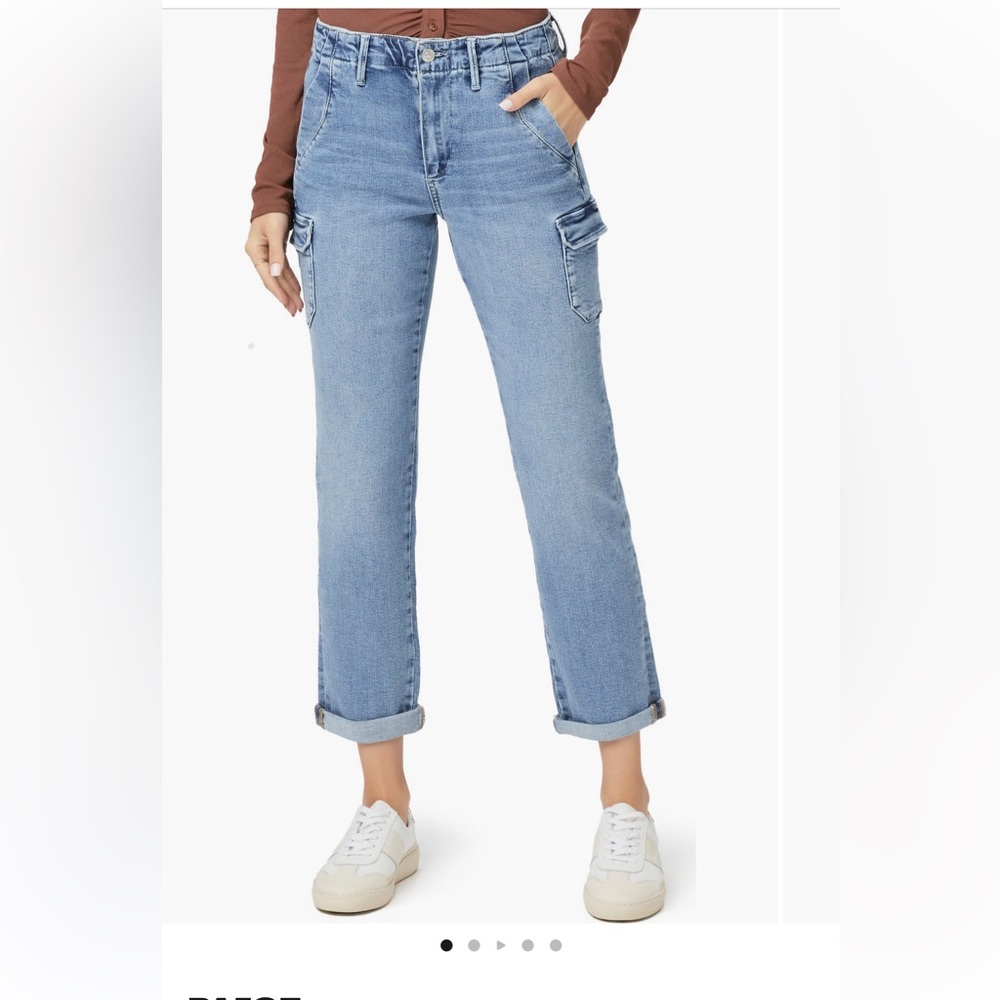 Women’s Blue Denim Jeans - Casual Cargo Pocket